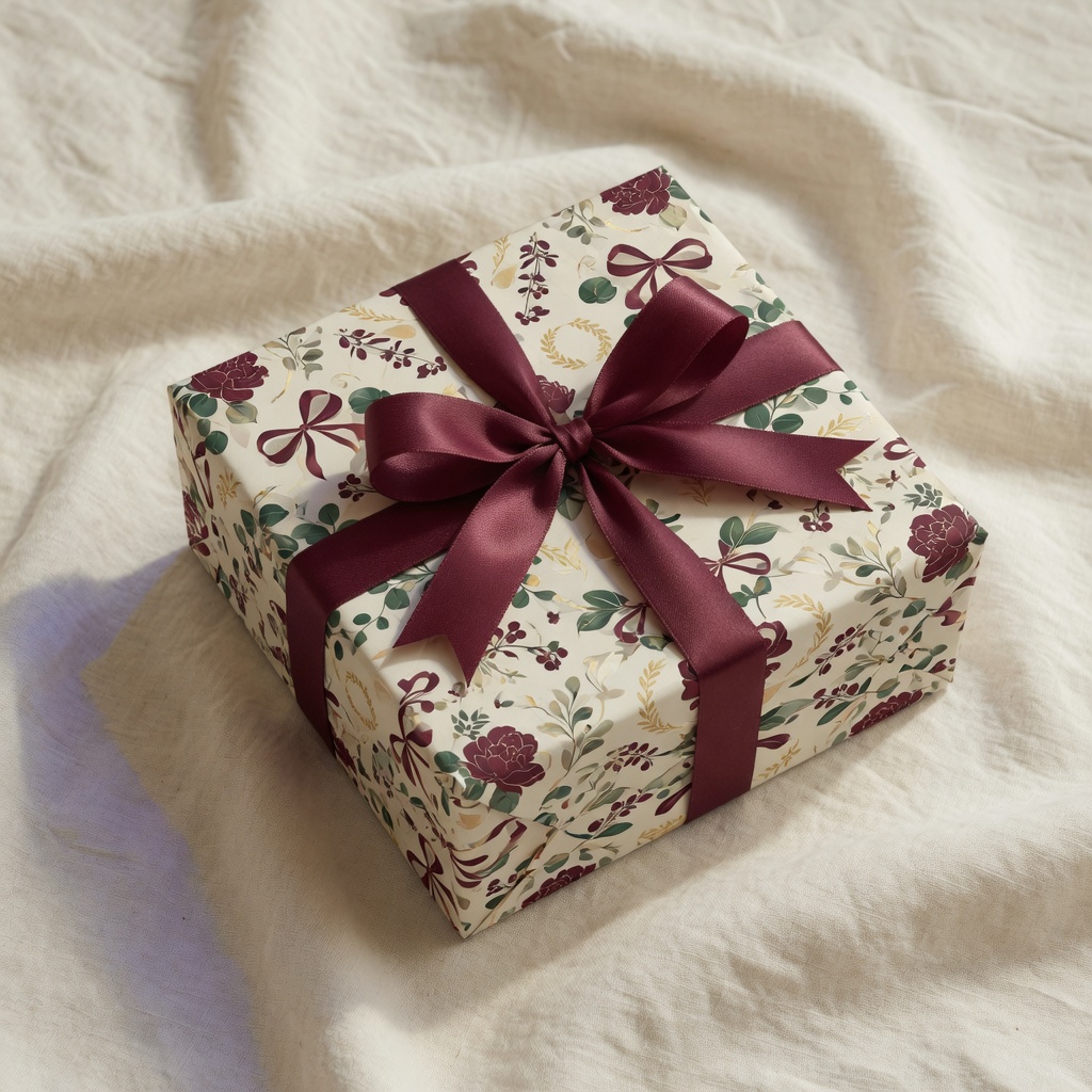 Gift wrapped in custom paper